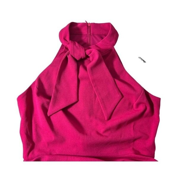 Maggy London Womens Pink High Neck Sleeveless Fit Flare Dress Sz 10 New - Picture 4 of 6